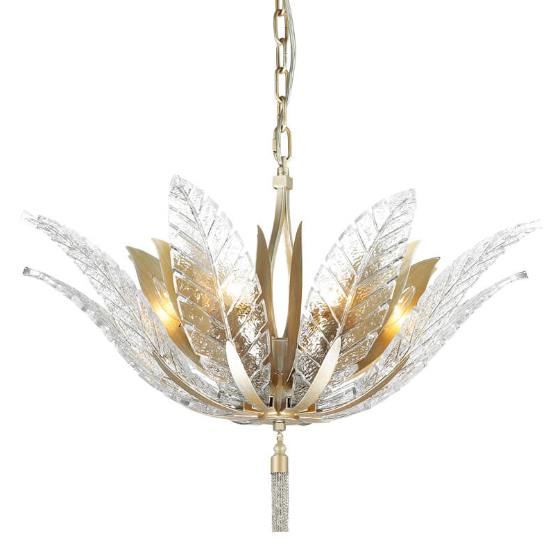 Люстра Glass Petals Chandelier 75 Золотой Прозрачный (Transparent) Люстра Glass Petals Chandelier 75 Золотой Прозрачный (Transparent) в Липецке | Loft Concept