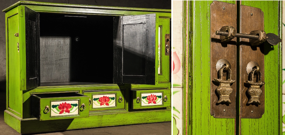 Китайский комод Rustic Cupboard Зеленый Китайский комод Rustic Cupboard Зеленый - Loft-Concept в Липецке