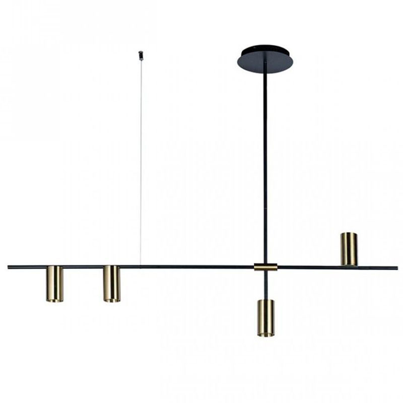 Подвесной светильник TRIBES LINEAR PENDANT 4 плафона Глянцевое золото Черный Подвесной светильник TRIBES LINEAR PENDANT 4 плафона Глянцевое золото Черный в Липецке | Loft Concept