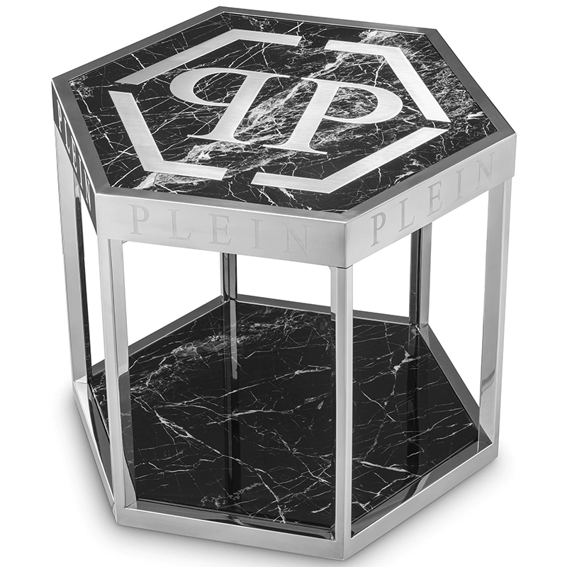 Приставной стол Philipp Plein Side Table Billionaire Chrome Хром Черный Мрамор Nero Приставной стол Philipp Plein Side Table Billionaire Chrome Хром Черный Мрамор Nero в Липецке | Loft Concept