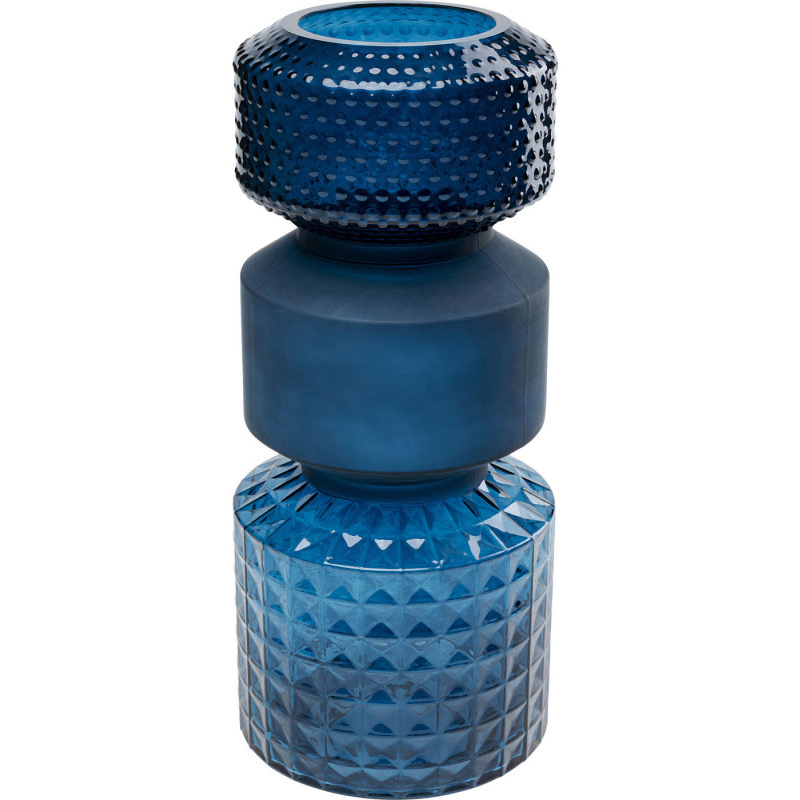 Ваза Geometric Blue Glass Vase 42 Синий Ваза Geometric Blue Glass Vase 42 Синий в Липецке | Loft Concept
