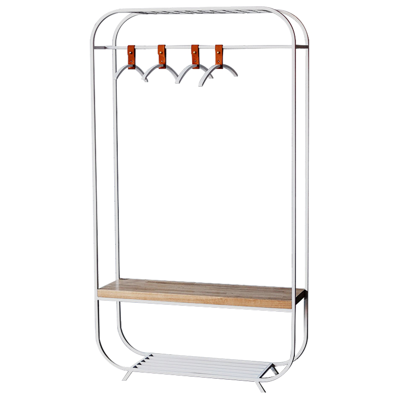 Рейл Hardin White Industrial Metal Rust Clothes Rail Белый Светлый дуб Рейл Hardin White Industrial Metal Rust Clothes Rail Белый Светлый дуб в Липецке | Loft Concept