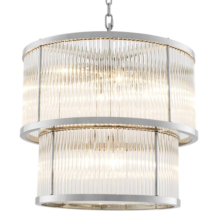 Люстра Chandelier Pasadena Nickel Никель Прозрачное Стекло Люстра Chandelier Pasadena Nickel Никель Прозрачное Стекло в Липецке | Loft Concept