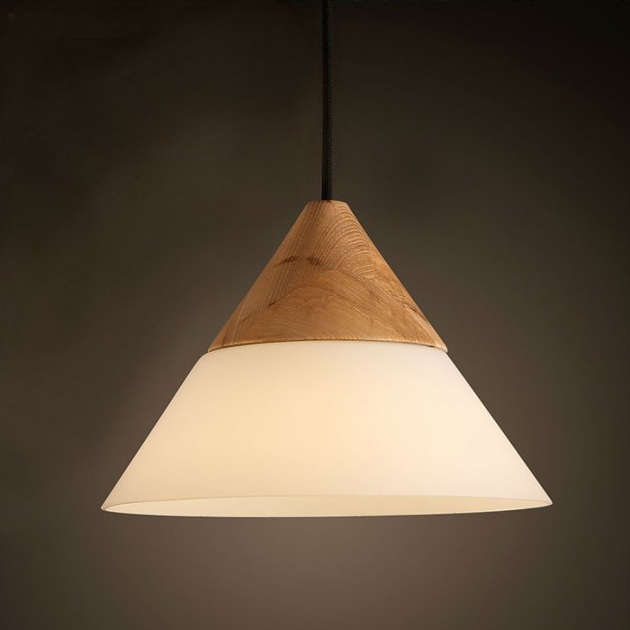 Подвесной светильник Opaque Light Fat Белый Белый дуб Подвесной светильник Opaque Light Fat Белый Белый дуб в Липецке | Loft Concept