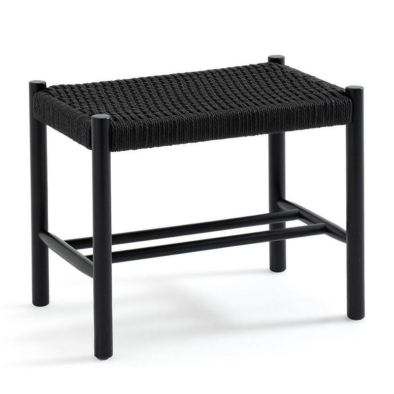 Банкетка Enzo Wicker Black Banquet mini Черный Банкетка Enzo Wicker Black Banquet mini Черный в Липецке | Loft Concept