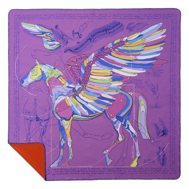 Плед Hermes Pegasus Purple Plaid Мульти Лиловый Плед Hermes Pegasus Purple Plaid Мульти Лиловый в Липецке | Loft Concept