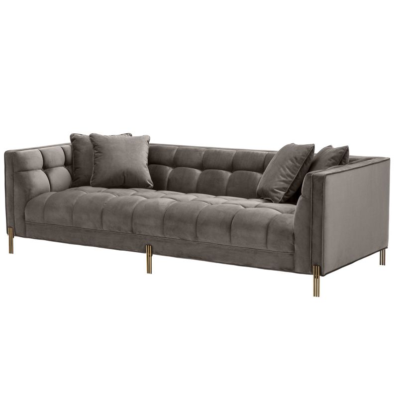 Диван Eichholtz Sofa Sienna grey Серый Матовая латунь Диван Eichholtz Sofa Sienna grey Серый Матовая латунь в Липецке | Loft Concept