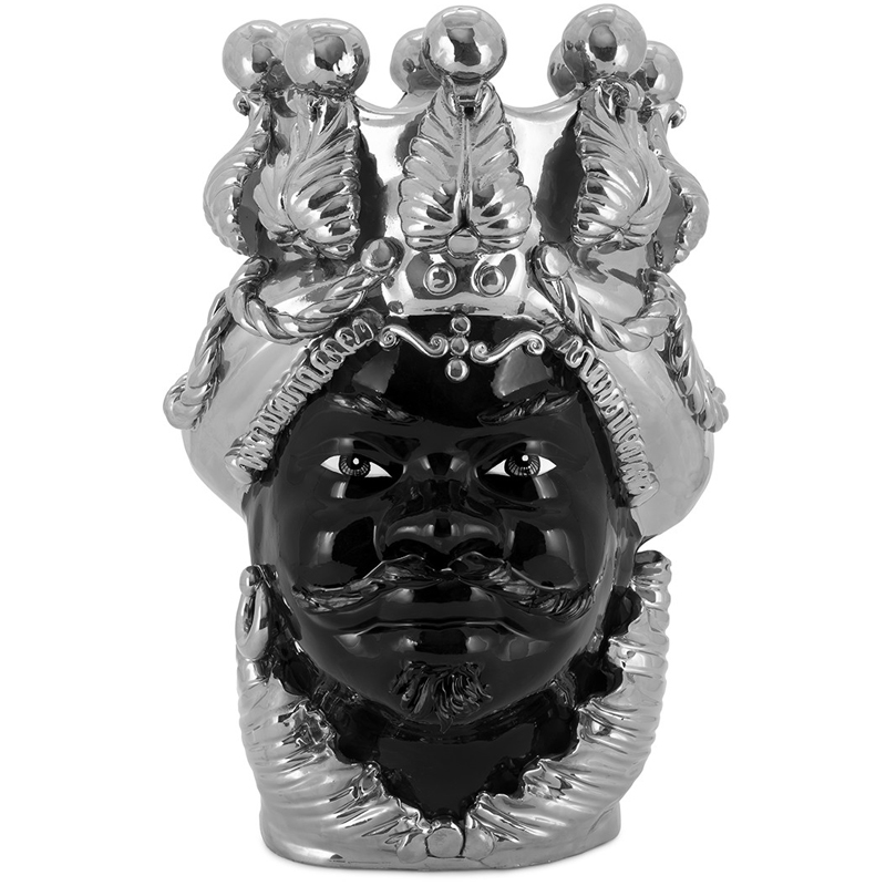 Ваза VASE MORO MAN BIG DREAMS silver Черный Серебряный Ваза VASE MORO MAN BIG DREAMS silver Черный Серебряный в Липецке | Loft Concept