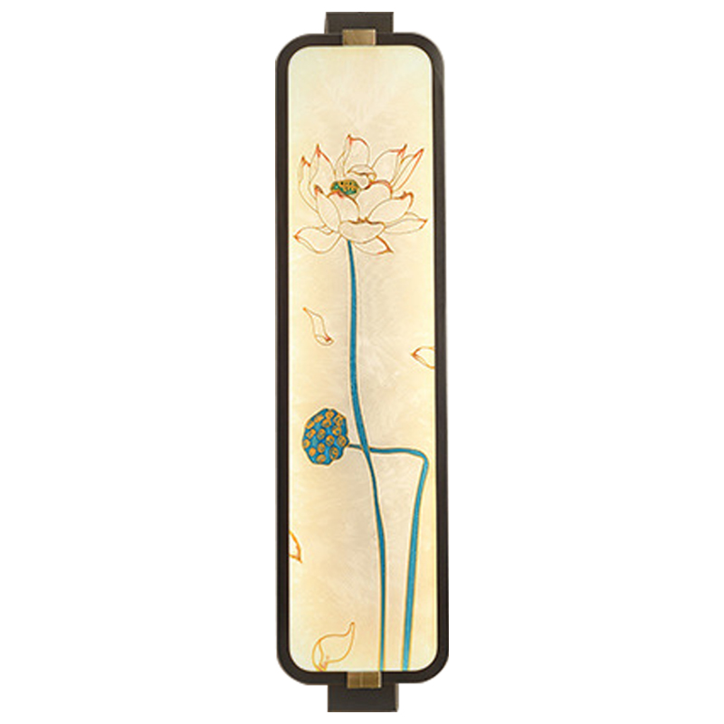 Настенный светильник Lotus Oriental Scenes Wall Lamp Темная медь Бежевый Мульти Настенный светильник Lotus Oriental Scenes Wall Lamp Темная медь Бежевый Мульти в Липецке | Loft Concept