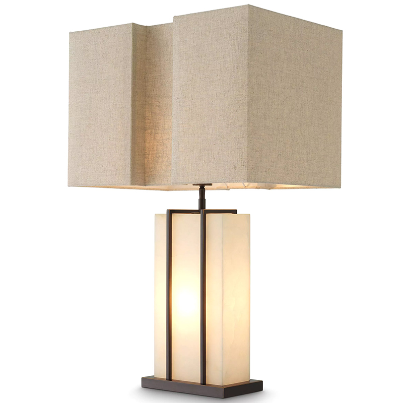 Настольная лампа Eichholtz Table Lamp Graham Темная бронза Бежево-серый Кремовый Настольная лампа Eichholtz Table Lamp Graham Темная бронза Бежево-серый Кремовый в Липецке | Loft Concept