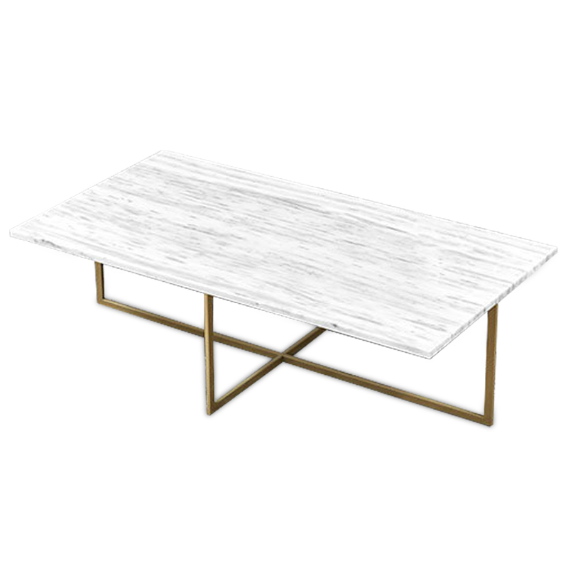 Кофейный стол Monson Coffee Table Белый Золотой Кофейный стол Monson Coffee Table Белый Золотой в Липецке | Loft Concept