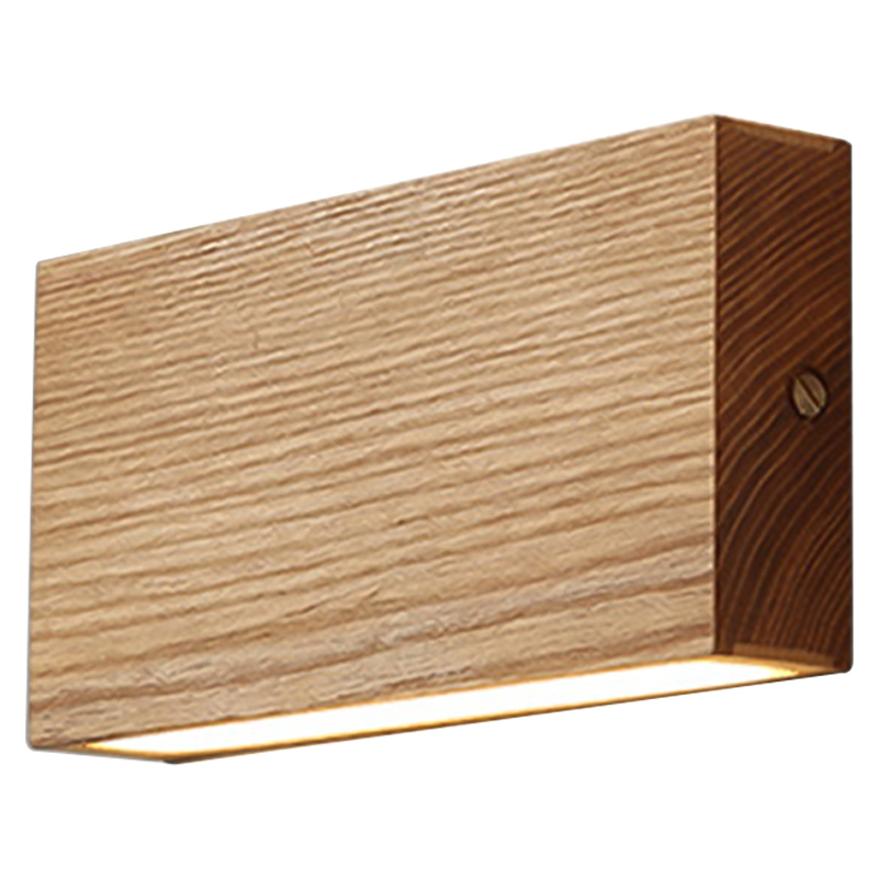 Wall Lamp Retro Square Fixtures Led Up and Down Бра Светлое дерево Древесина Wall Lamp Retro Square Fixtures Led Up and Down Бра Светлое дерево Древесина в Липецке | Loft Concept