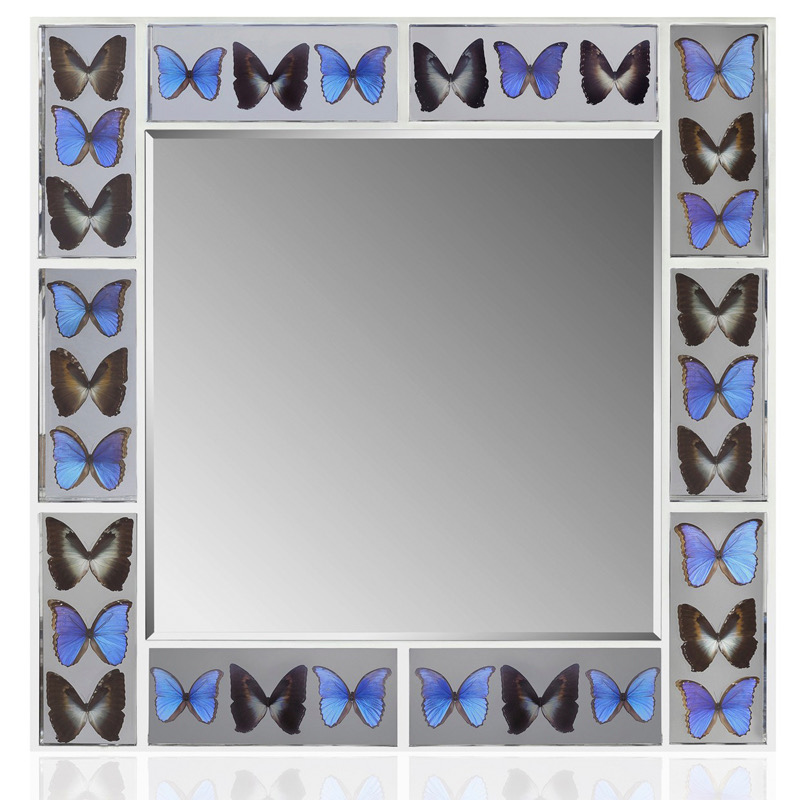 Зеркало BUTTERFLY SQ MIR Синий Серый Зеркало BUTTERFLY SQ MIR Синий Серый в Липецке | Loft Concept
