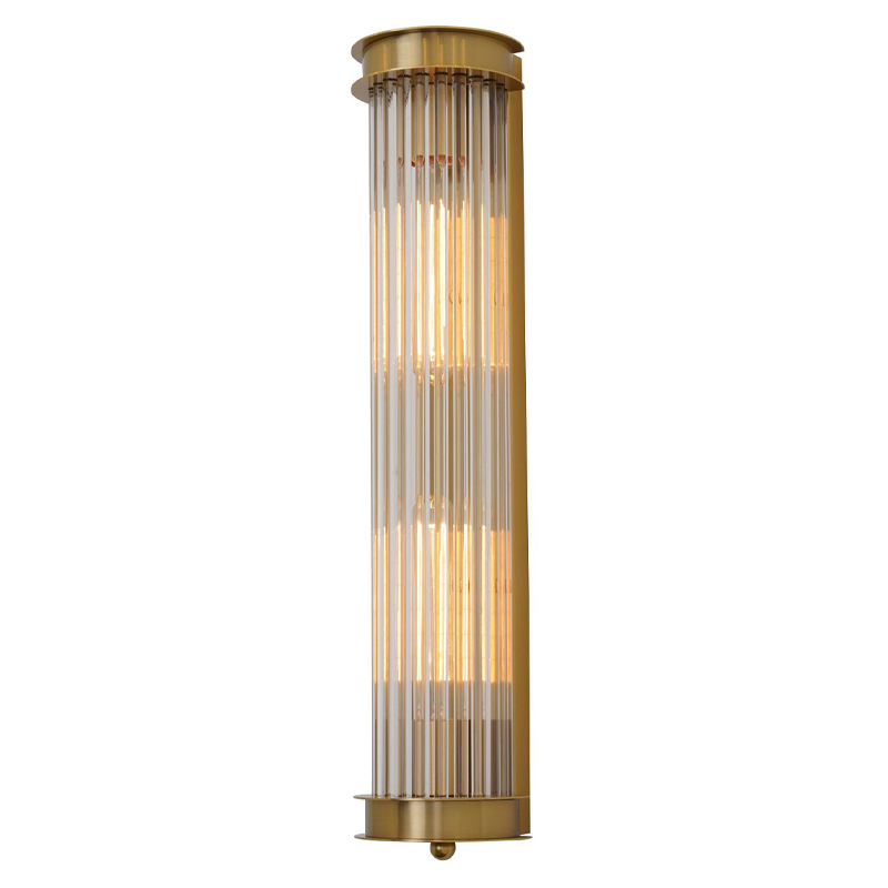 Бра с рифленым плафоном Glass Tube Brass Латунь Прозрачный Бра с рифленым плафоном Glass Tube Brass Латунь Прозрачный в Липецке | Loft Concept
