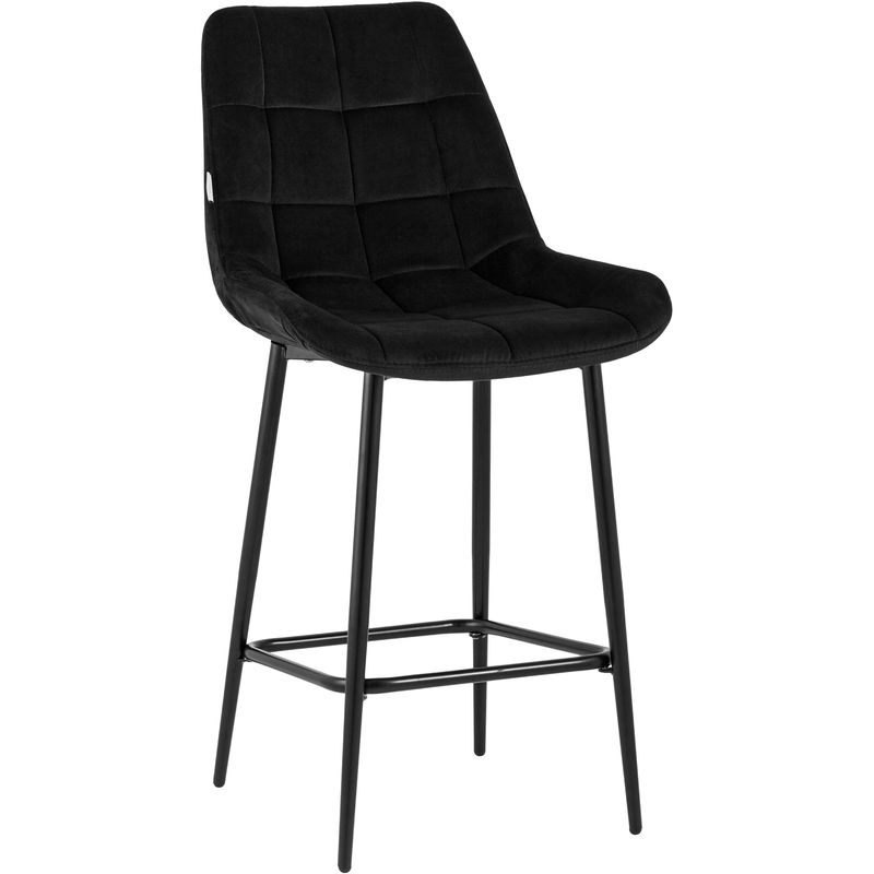 Стул Полубарный NANCY Chair посадка 65 см Черный Велюр Черный Стул Полубарный NANCY Chair посадка 65 см Черный Велюр Черный в Липецке | Loft Concept