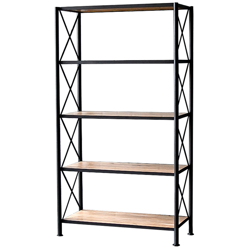 Стеллаж Buckley Industrial Metal Rust Rack Черный Древесина Стеллаж Buckley Industrial Metal Rust Rack Черный Древесина в Липецке | Loft Concept