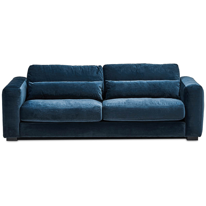 Диван Kleber Sofa blue Темно-синий Черный Диван Kleber Sofa blue Темно-синий Черный в Липецке | Loft Concept