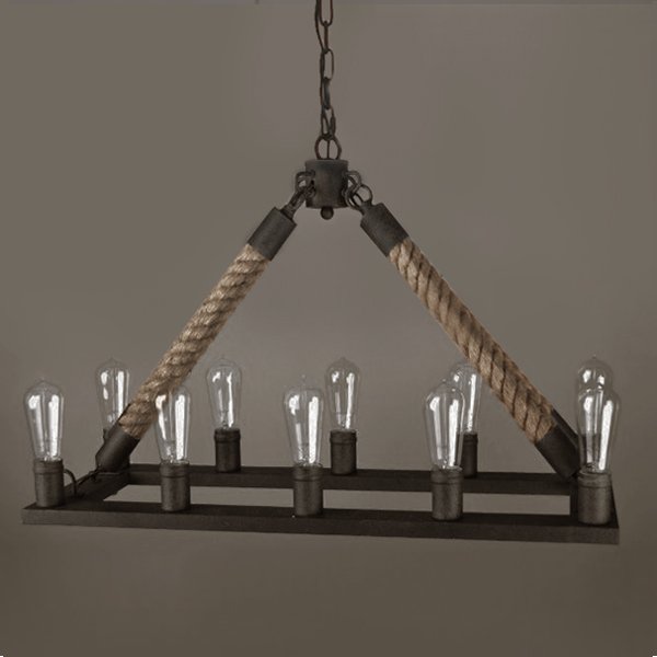 Люстра Square Mini 10 Loft Rope Light Коричневый Люстра Square Mini 10 Loft Rope Light Коричневый в Липецке | Loft Concept