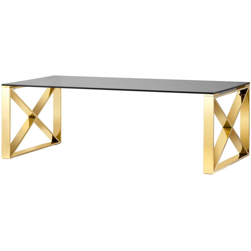 Столик кофейный Lannes Collection Gold Золотой Стекло Смок Столик кофейный Lannes Collection Gold Золотой Стекло Смок в Липецке | Loft Concept