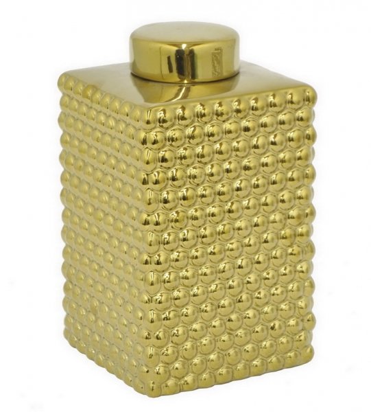 Сосуд с крышкой Chaplet Gold Big Золотой Сосуд с крышкой Chaplet Gold Big Золотой в Липецке | Loft Concept