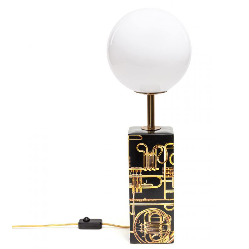 Настольная лампа Seletti Table Lamp Trumpets Черный Белый Золотой Настольная лампа Seletti Table Lamp Trumpets Черный Белый Золотой в Липецке | Loft Concept