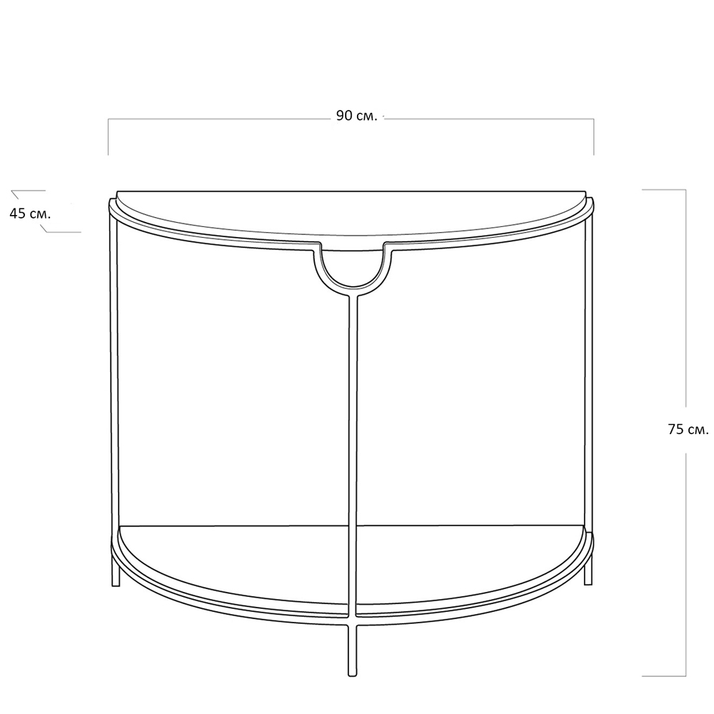 Консоль полукруглая с 2-мя полками Semicircular Console Консоль полукруглая с 2-мя полками Semicircular Console в Липецке