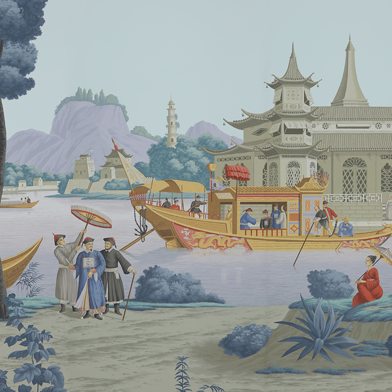 Обои ручная роспись Procession Chinoise Charvet on scenic paper Обои ручная роспись Procession Chinoise Charvet on scenic paper в Липецке | Loft Concept