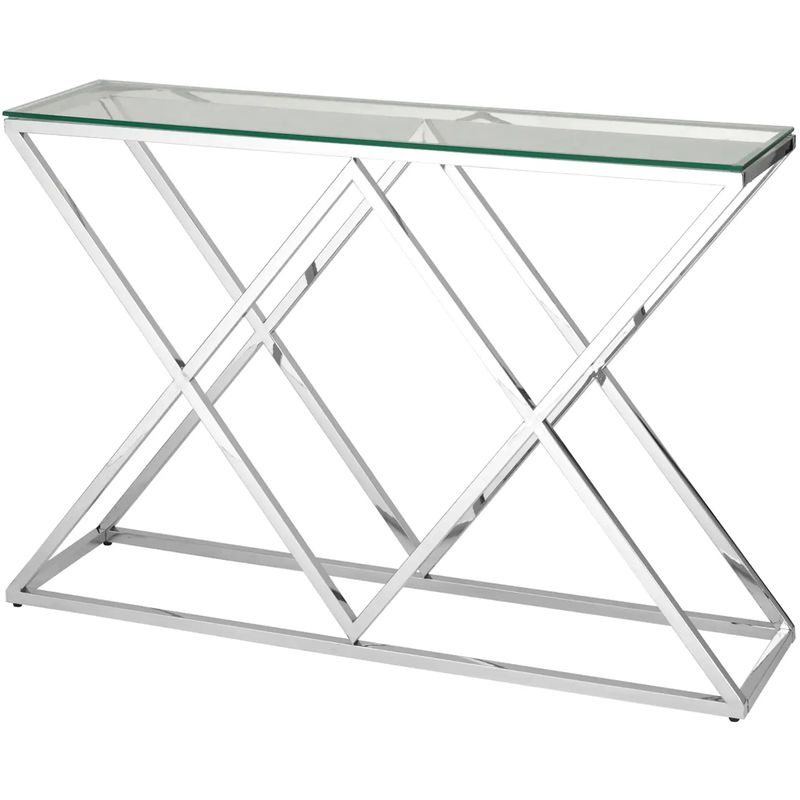 Консоль Geometry Rhombus Silver Серебряный Прозрачное Стекло Консоль Geometry Rhombus Silver Серебряный Прозрачное Стекло в Липецке | Loft Concept