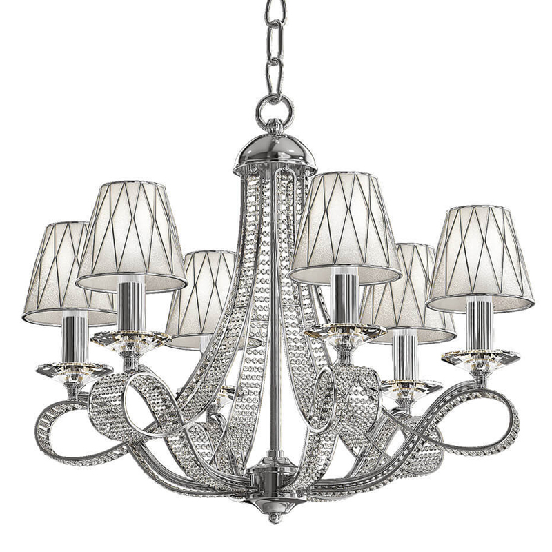 Люстра Franseza Chandelier chrome 67 Хром Белый Люстра Franseza Chandelier chrome 67 Хром Белый в Липецке | Loft Concept