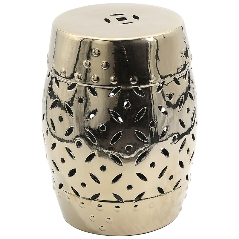 Керамический табурет Coin Lattice Garden Stool - Gold Глянцевое золото Керамический табурет Coin Lattice Garden Stool - Gold Глянцевое золото в Липецке | Loft Concept
