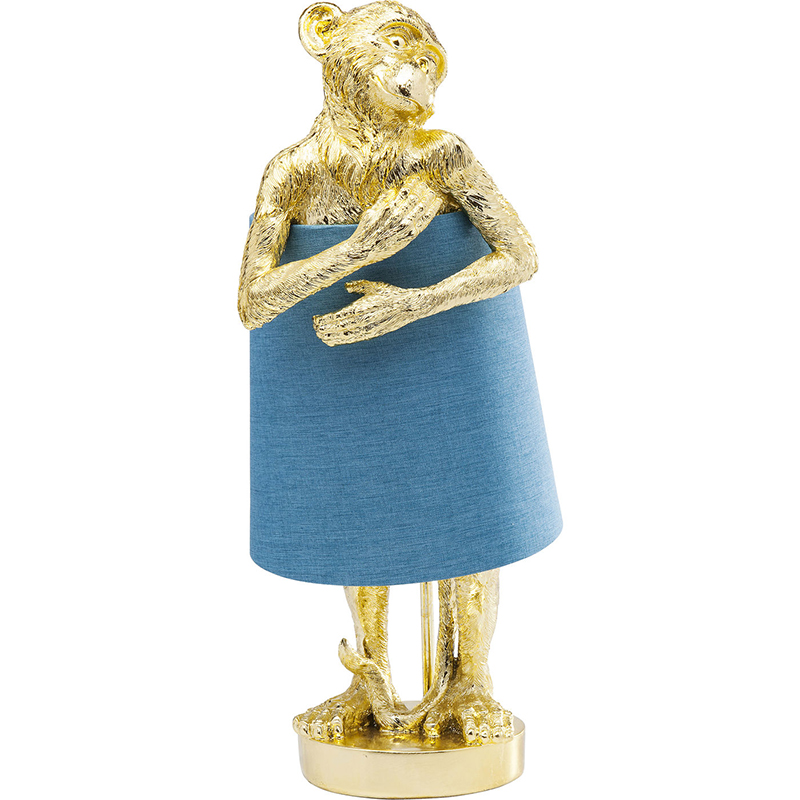 Настольная лампа Golden Monkey Hugging Lampshade Золотой Светло-синий Настольная лампа Golden Monkey Hugging Lampshade Золотой Светло-синий в Липецке | Loft Concept