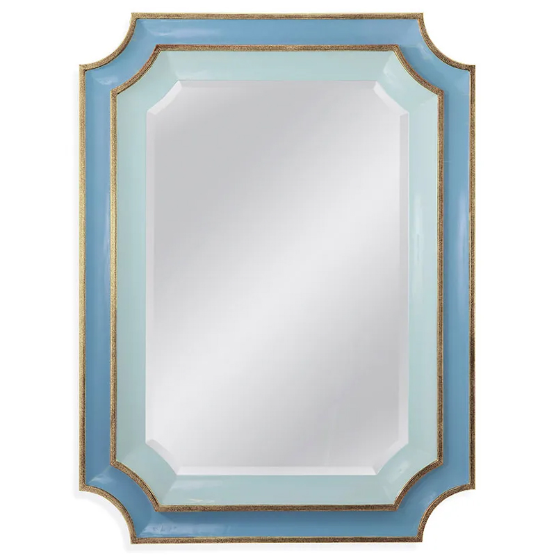 Зеркало Chiara Mirror Зеркало Голубой Светло-голубой Золотой Зеркало Chiara Mirror Зеркало Голубой Светло-голубой Золотой в Липецке | Loft Concept