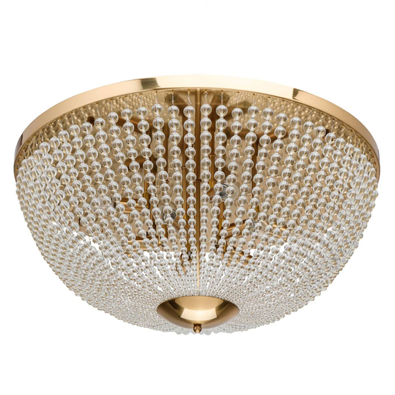 Потолочный светильник Virginia Clear Beads ceiling Gold L Золотой Прозрачное Стекло Потолочный светильник Virginia Clear Beads ceiling Gold L Золотой Прозрачное Стекло в Липецке | Loft Concept