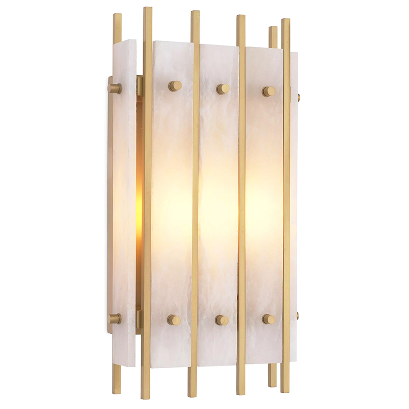 Бра Eichholtz Wall Lamp Sparks S Alabaster Латунь Бежевый Белый Мрамор Bianco Бра Eichholtz Wall Lamp Sparks S Alabaster Латунь Бежевый Белый Мрамор Bianco в Липецке | Loft Concept