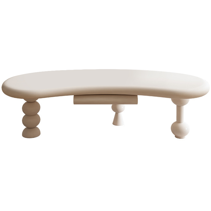 Кофейный стол с ящиком Martina Unique Shape Coffee Table Бежевый Кофейный стол с ящиком Martina Unique Shape Coffee Table Бежевый в Липецке | Loft Concept