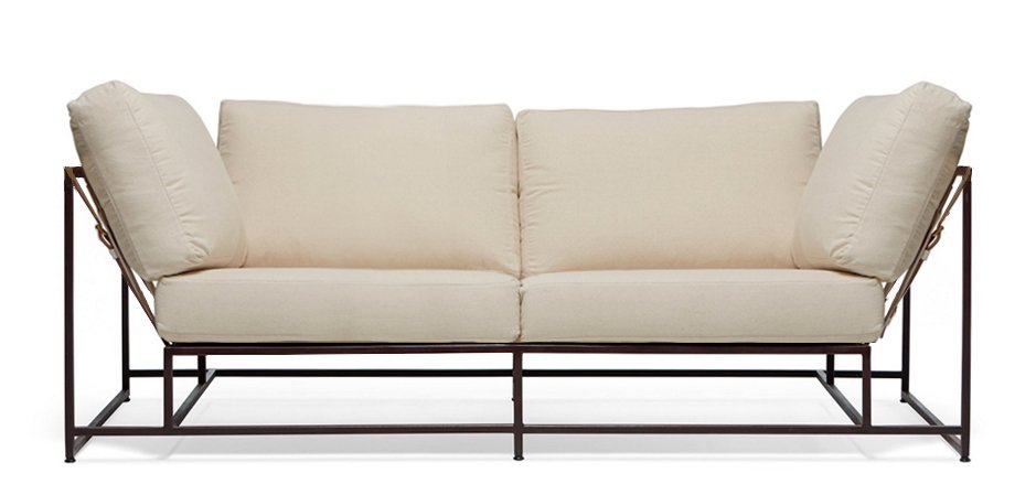Двухместный диван Canvas & Copper Two Seat Sofa Двухместный диван Canvas & Copper Two Seat Sofa - Loft-Concept в Липецке