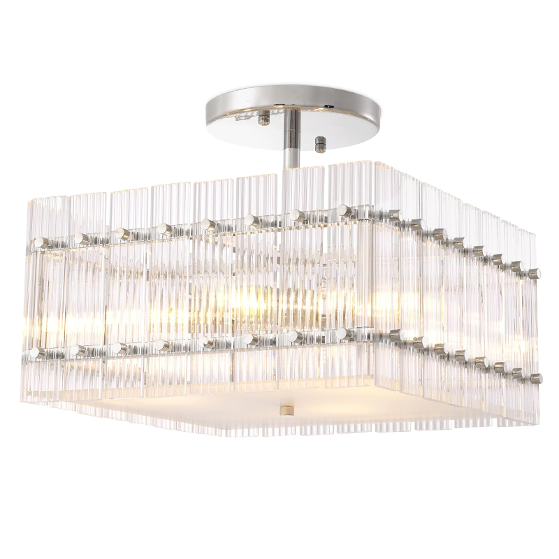 Потолочный светильник Eichholtz Ceiling Lamp Ruby Square Nickel Прозрачное Стекло Никель Потолочный светильник Eichholtz Ceiling Lamp Ruby Square Nickel Прозрачное Стекло Никель в Липецке | Loft Concept