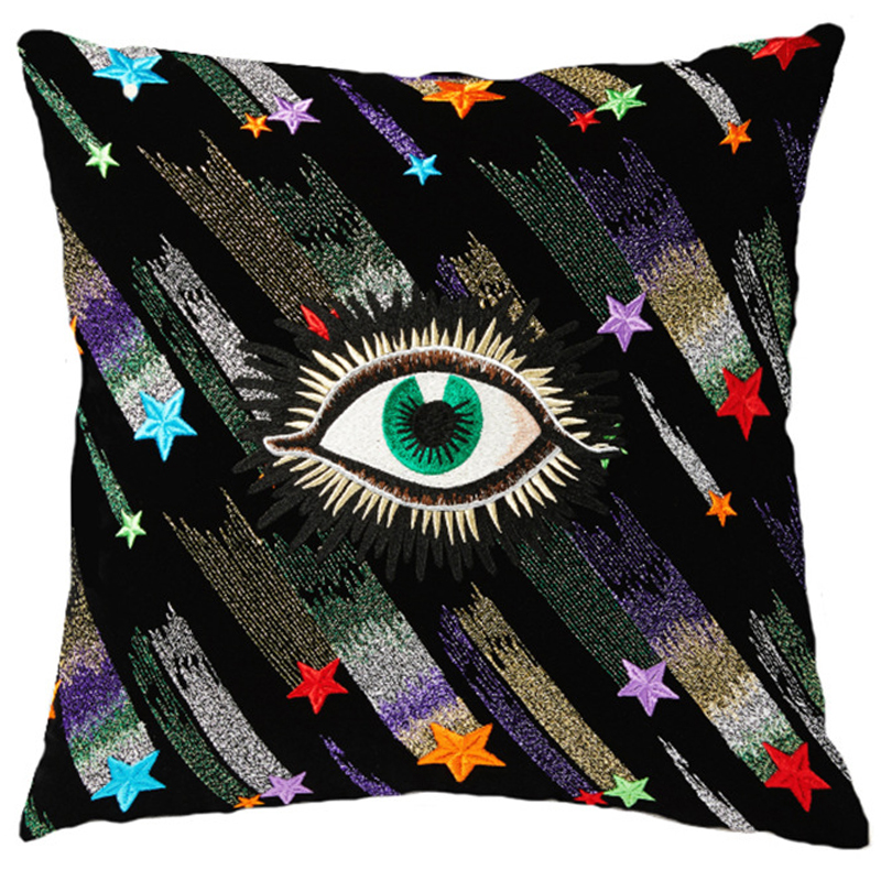 Декоративная подушка Стиль Gucci Starfall Eye Черный Мульти Декоративная подушка Стиль Gucci Starfall Eye Черный Мульти в Липецке | Loft Concept