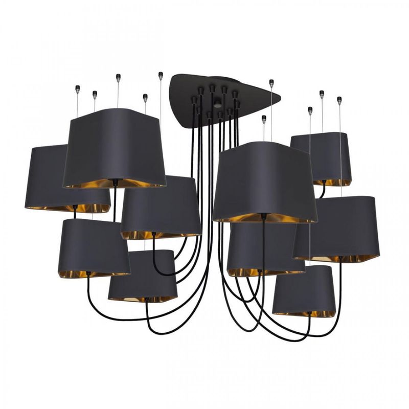 Люстра Designheure Lighting Black Grand Nuage10 плафонов Черный Золотой Люстра Designheure Lighting Black Grand Nuage10 плафонов Черный Золотой в Липецке | Loft Concept