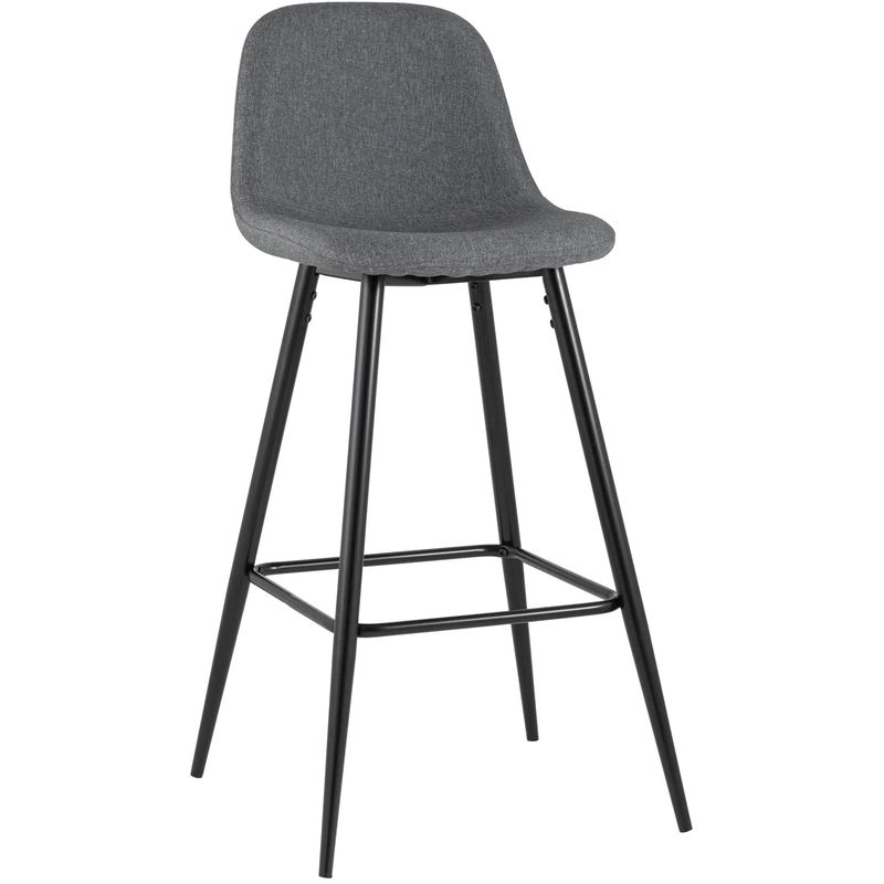 Барный Стул Archie Chair Серая Рогожка Серый Черный Барный Стул Archie Chair Серая Рогожка Серый Черный в Липецке | Loft Concept