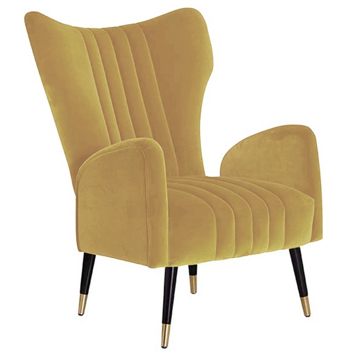 Кресло plant-collections Drummond Armchairs Gold Velvet Желтый Кресло plant-collections Drummond Armchairs Gold Velvet Желтый в Липецке | Loft Concept