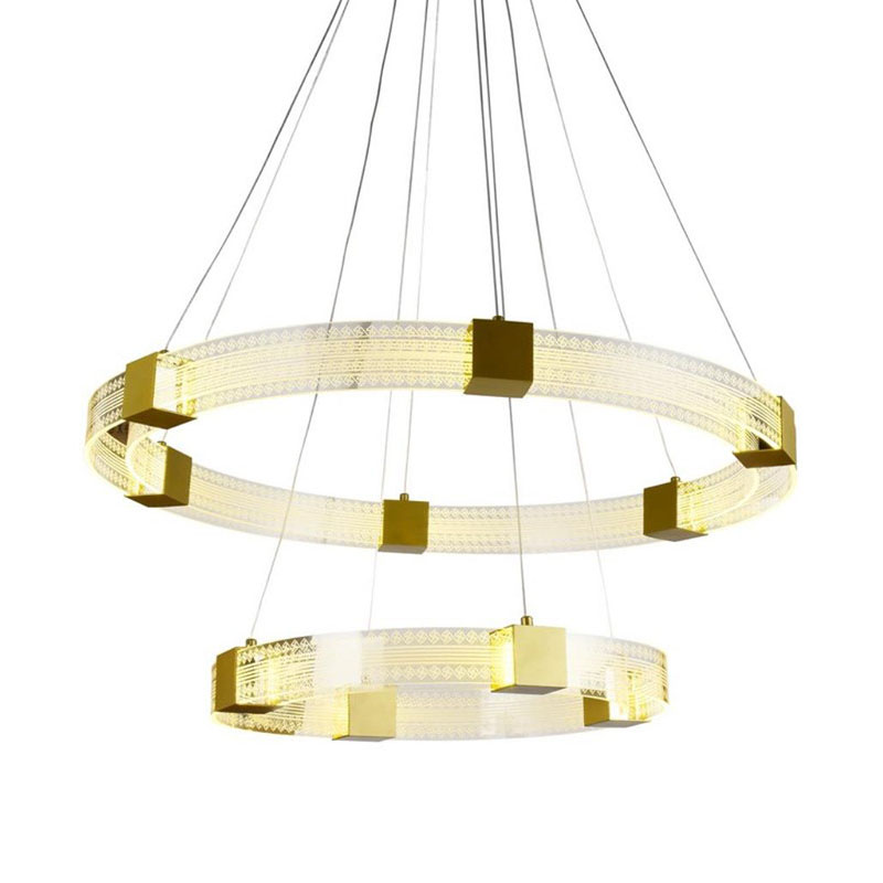 Люстра Два Кольца Ring Horizontal Ornament Meander 2 Прозрачный Золотой Люстра Два Кольца Ring Horizontal Ornament Meander 2 Прозрачный Золотой в Липецке | Loft Concept
