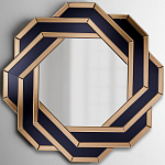 Зеркало восьмиугольное в черно-золотистой раме Pairing варинант исполнения - 1 | Loft Concept в Липецке