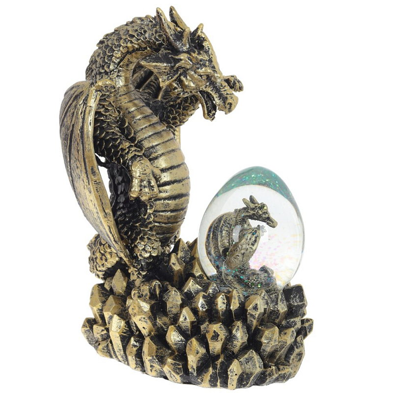 Декоративная статуэтка Дракон и стеклянное яйцо Dragon and Glass Egg Gold Black Золотой Черный Прозрачное Стекло Декоративная статуэтка Дракон и стеклянное яйцо Dragon and Glass Egg Gold Black Золотой Черный Прозрачное Стекло в Липецке | Loft Concept