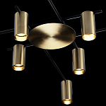 Потолочный светильник с 8-ю цилиндрическими плафонами цвета латунь TRIBES CHANDELIER варинант исполнения - 4 | Loft Concept в Липецке