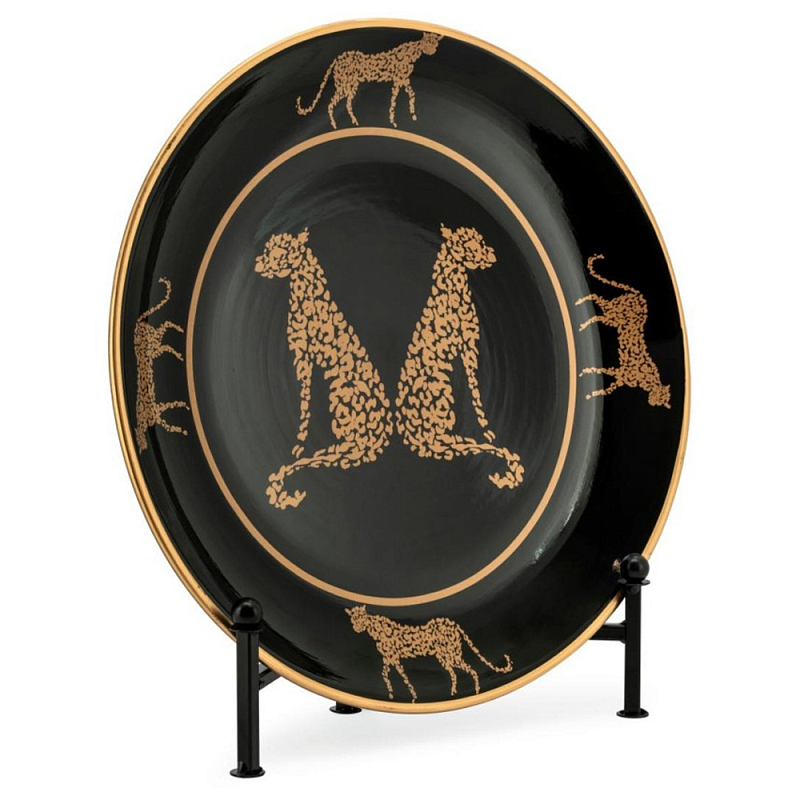 Тарелка Plate Panther Белый Черный Коричневый Тарелка Plate Panther Белый Черный Коричневый в Липецке | Loft Concept