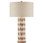 Настольная лампа с узором вдоль колоннообразного основания Brick Surface варинант исполнения - 3 | Loft Concept в Липецке