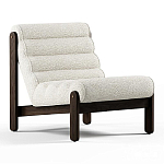 Кресло с деревянным каркасом и обивкой из белой ткани букле Medieval Furniture варинант исполнения - 2 | Loft Concept в Липецке