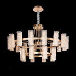 Люстра двухъярусная круглая с текстурными цилиндрическими плафонами Glimpse варинант исполнения - 9 | Loft Concept в Липецке