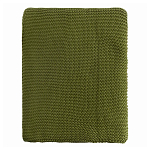 Плед из хлопка жемчужной вязки оливкового цвета Waffle Comfort варинант исполнения - 4 | Loft Concept в Липецке